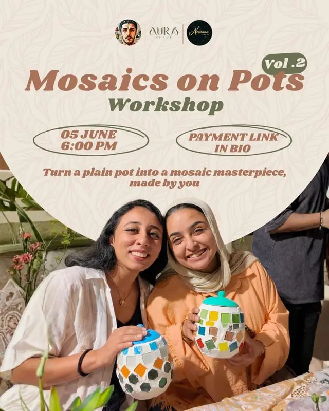 Mosaics on Pots - Workshops - at Aura Space